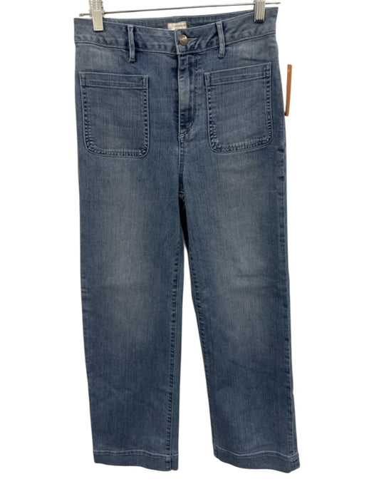 Ann Mashburn Size 26 Light Wash Cotton Denim Patch Pocket High Rise Flare Jeans Light Wash / 26