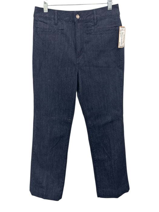 Ann Mashburn Size 27 Dark Wash Cotton Denim Welt Pocket High Rise Straight Jeans Dark Wash / 27