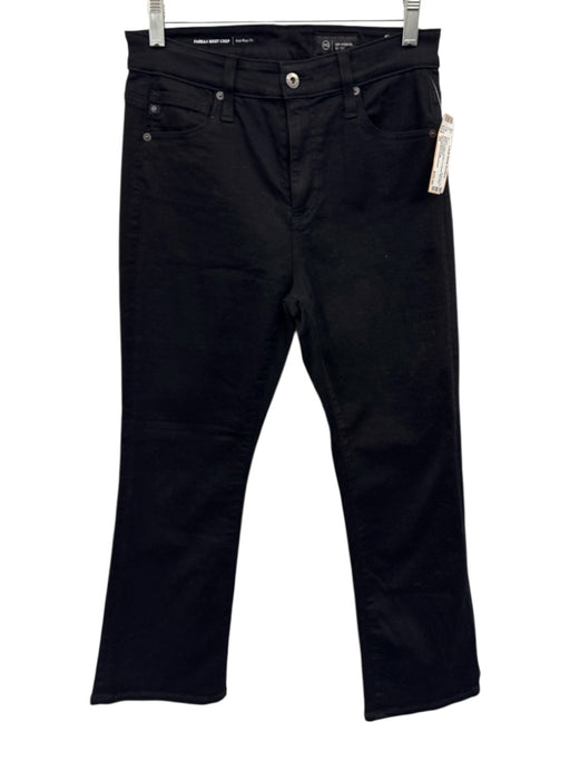 AG Adriano Goldschmied Size 28 Black Cotton Denim 5 Pocket Mid Rise Boot Jeans Black / 28