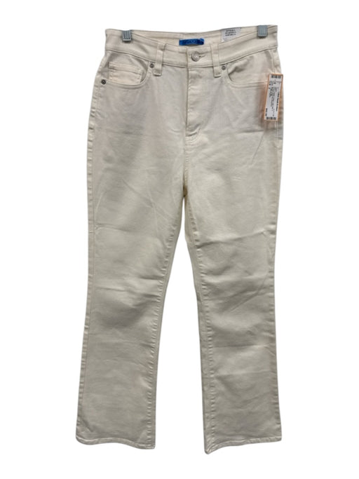 J. McLaughlin Size 2 Cream Cotton High Rise 5 Pocket Boot Cut Jeans Cream / 2