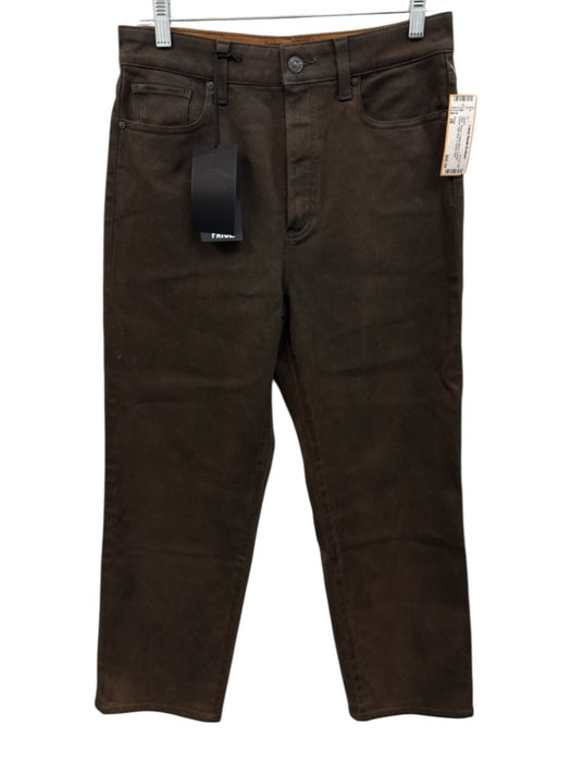 Paige Size 28 Brown Cotton Blend Coated Denim High Rise 5 Pocket Boot Jeans Brown / 28