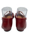 handmade Shoe Size 40 / 9.5 Red Leather Round Toe T Strap Mary Jane Flats Red / 40 / 9.5