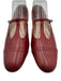 handmade Shoe Size 40 / 9.5 Red Leather Round Toe T Strap Mary Jane Flats Red / 40 / 9.5