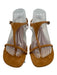 Zara Shoe Size 40 Tan Suede Round Square Toe Thong Ankle Strap Sandals Tan / 40