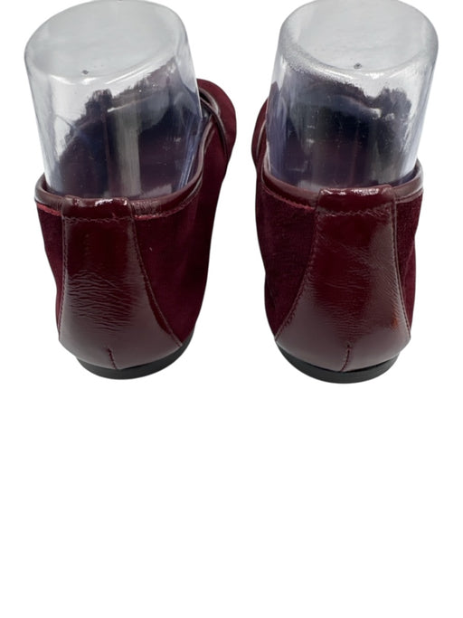 M. Gemi Shoe Size 9.5 Burgandy Suede Round Toe Patent leather Trim Flats Burgandy / 9.5