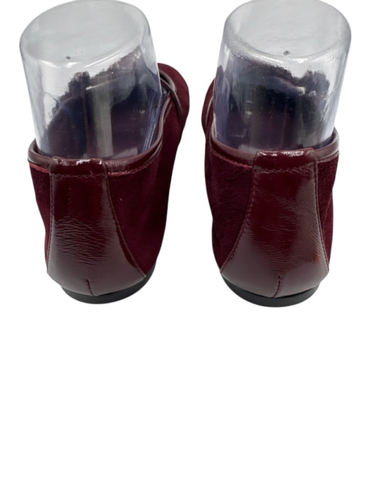 M. Gemi Shoe Size 9.5 Burgandy Suede Round Toe Patent leather Trim Flats Burgandy / 9.5