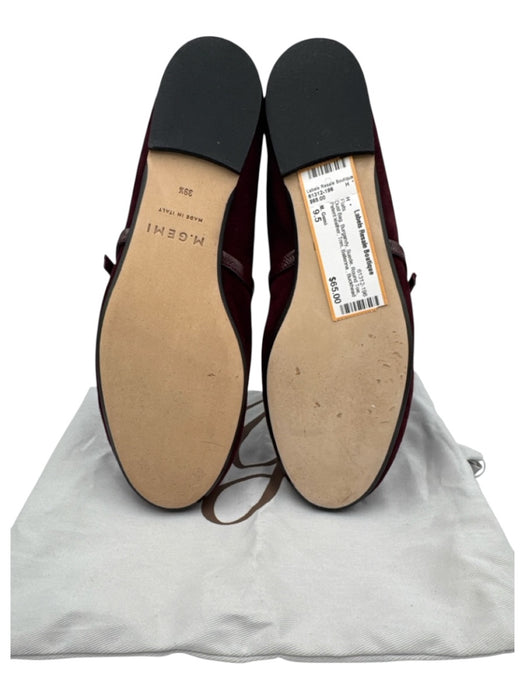 M. Gemi Shoe Size 9.5 Burgandy Suede Round Toe Patent leather Trim Flats Burgandy / 9.5