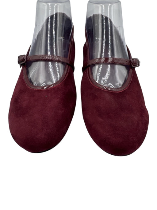 M. Gemi Shoe Size 9.5 Burgandy Suede Round Toe Patent leather Trim Flats Burgandy / 9.5