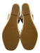 Spanish Sandal Shoe Size 40 / 9.5 Brown & Beige Leather Peep Toe Wedge Sandals Brown & Beige / 40 / 9.5