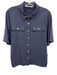 Gerard Darel Size 1/S Blue Viscose & Elastane Short Sleeve Buttons Collar Top Blue / 1/S