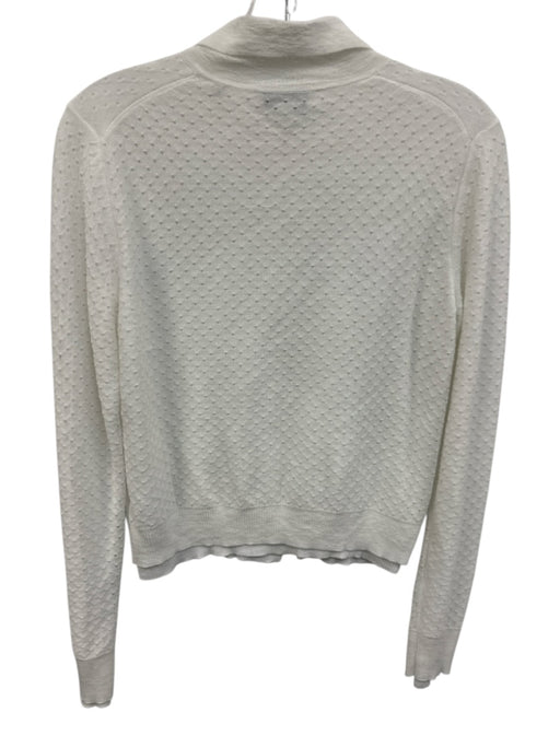 Vince Size S White Cotton & Polyamide Long Sleeve Knit Buttons Collar Cardigan White / S
