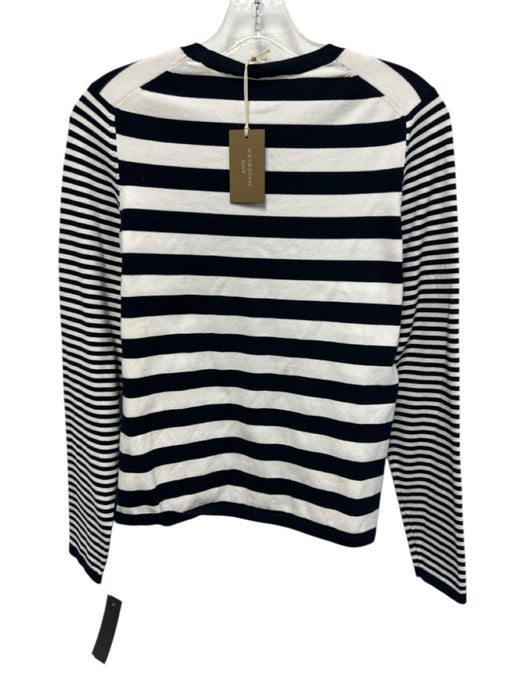 Ann Mashburn Size M Navy Blue & White Cotton Long Sleeve Stripe Top Navy Blue & White / M