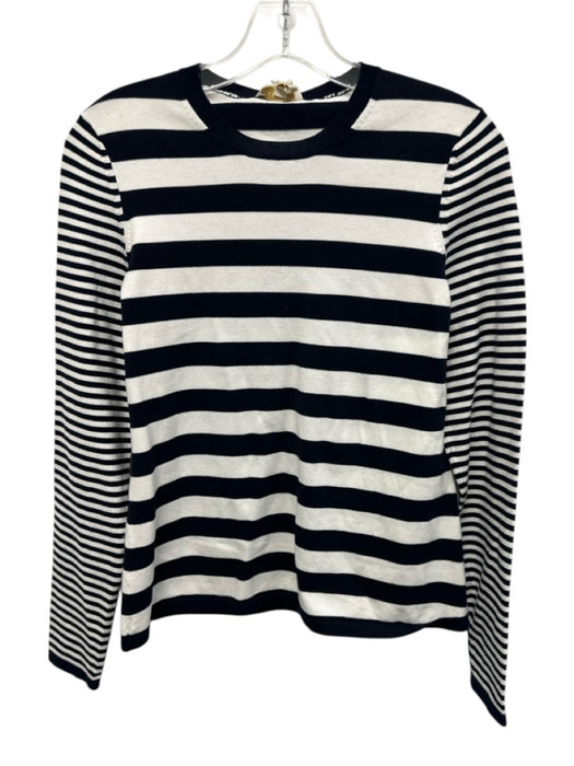 Ann Mashburn Size M Navy Blue & White Cotton Long Sleeve Stripe Top Navy Blue & White / M