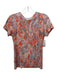 L'agence Size S Orange, Teal, Blue Rayon Blend Pasley Floral Print Top Orange, Teal, Blue / S