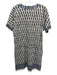 Tory Burch Size XS White, Black, Blue Cotton Short Sleeve Floral Dress White, Black, Blue / XS