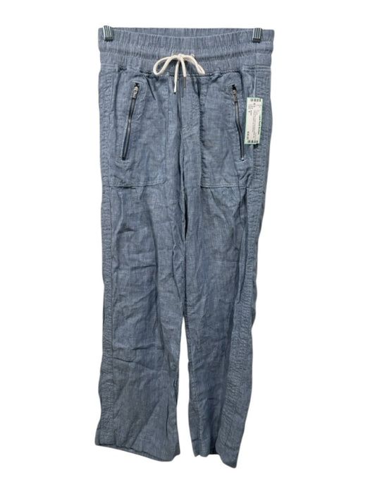 Athleta Size 0 Light Blue Elastic Drawstring Waist Zip Pocket Straight Leg Pants Light Blue / 0