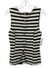 Maeve Size Medium Black & Beige Cotton Blend Sleeveless Stripe Button Front Top Black & Beige / Medium