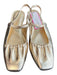 Vince Shoe Size 5M Gold Leather Slingbacks Square Toe Flat Scrunch detail Shoes Gold / 5M