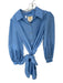 Emily McCarthy Size S Blue Tencel Gold button Balloon Long Sleeve Mini Dress Blue / S