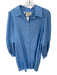 Emily McCarthy Size S Blue Tencel Gold button Balloon Long Sleeve Mini Dress Blue / S