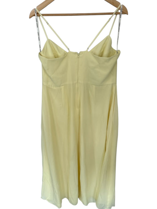 Birdy Grey Size XL Yellow Polyester Ruffle Spaghetti Strap Slit Maxi Gown Yellow / XL