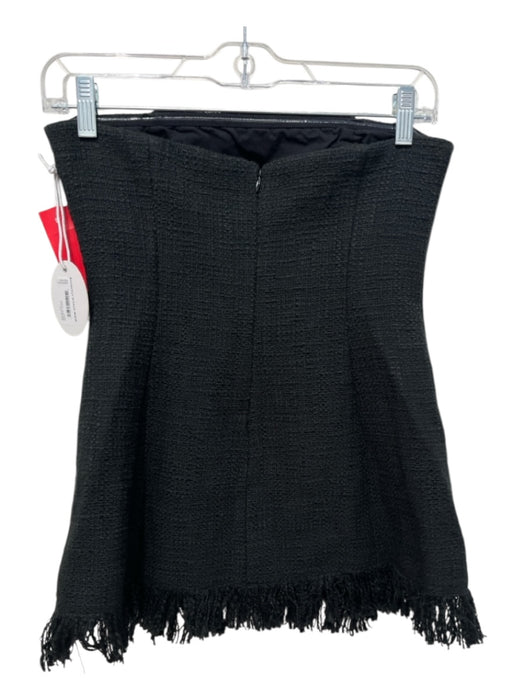 Staud Size 4 Black Cotton Strapless Solid Fringe Edging Corset Style Top Black / 4