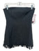 Staud Size 4 Black Cotton Strapless Solid Fringe Edging Corset Style Top Black / 4