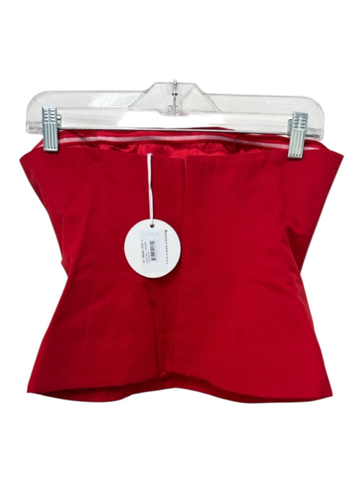 Staud Size 4 Red Cotton Blend Strapless Solid Corset Style Top Red / 4