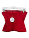 Staud Size 4 Red Cotton Blend Strapless Solid Corset Style Top Red / 4