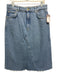 Ganni Size 40 Light Wash Cotton Denim Raw Hem A Line Midi Skirt Light Wash / 40