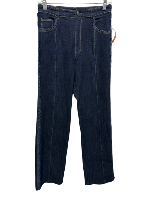 Cinq a Sept Size 4 Dark Wash Cotton Blend Denim Raw Edge Detail Jeans Dark Wash / 4