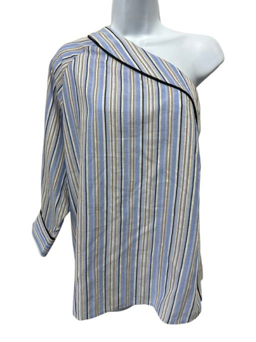 Smythe Size XS Blue, White, Beige Cotton Blend Long Sleeve One Sleeve Top Blue, White, Beige / XS