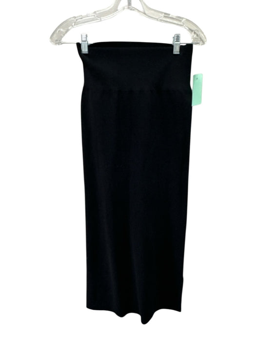 Kada Size Small Black Viscose Blend Elastic Waist Ribbed Knit Midi Skirt Set Black / Small