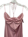 Reformation Size 6 Pink Acetate Blend Satin Tie Neck Halter Ruched Detail Dress Pink / 6