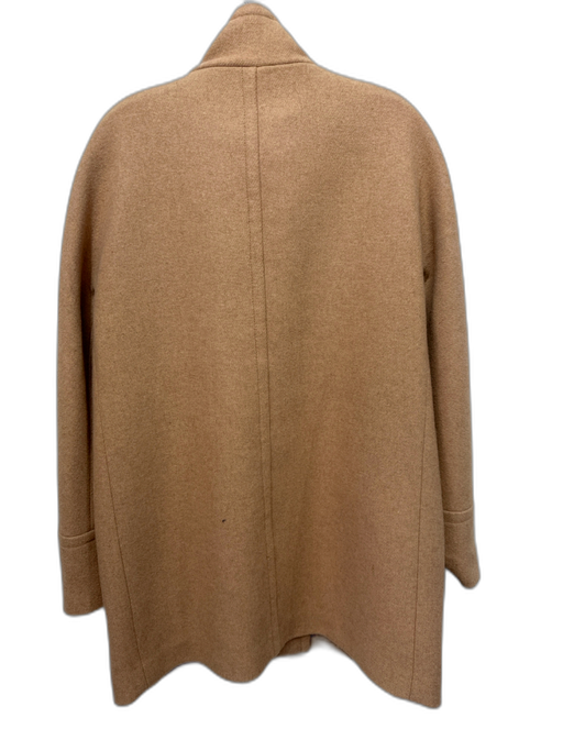 J. Crew Size 12 Khaki Beige Polyester & Wool Blend High Neck Zipper Front Coat Khaki Beige / 12