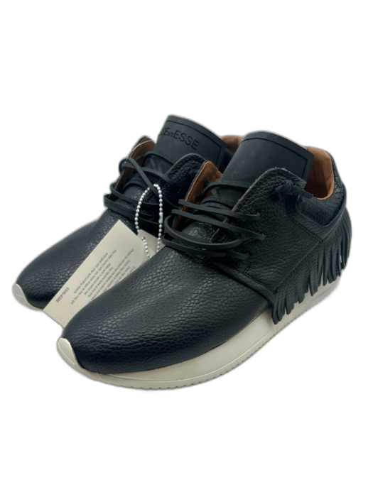 Esse Ut Esse Shoe Size 40 Black Leather Upper Snake Skin Detail Fringe Sneakers Black / 40