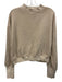 We The Free Size M Beige Cotton Crew Neck Distressed Long Sleeve Sweatshirt Top Beige / M