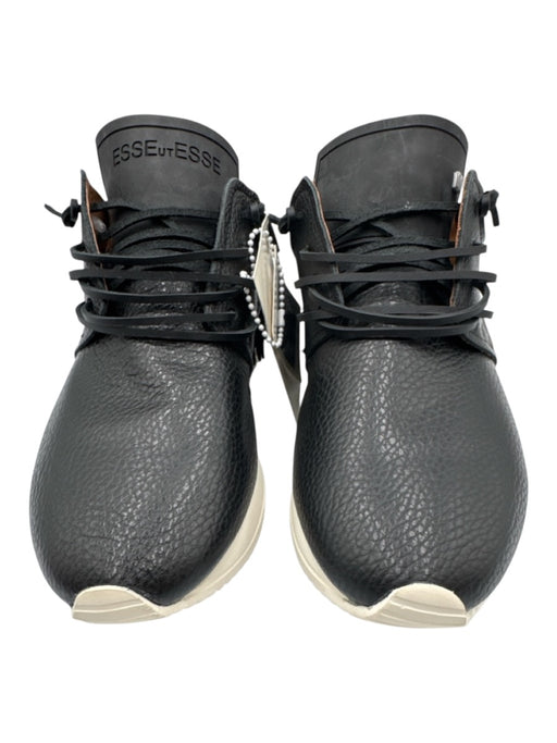 Esseutesse Shoe Size 40 Black & White Grained Leather Laces Sneakers Black & White / 40