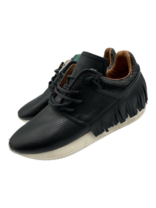 Esseutesse Shoe Size 40 Black & White Grained Leather Laces Sneakers Black & White / 40