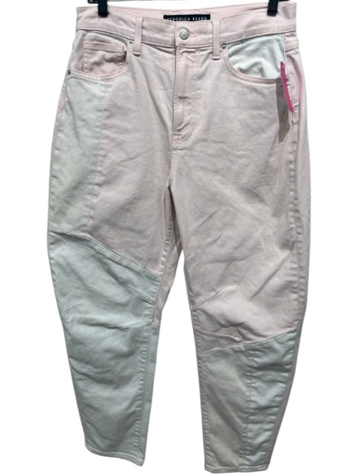Veronica Beard Jeans Size 27 Light Pink & White Cotton Denim Zip Fly Jeans Light Pink & White / 27