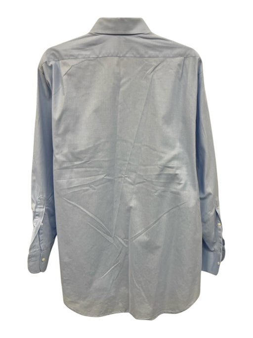 Sid Mashburn Size 17.5 Light blue Cotton Solid Button up Men's Long Sleeve Shirt Light blue / 17.5