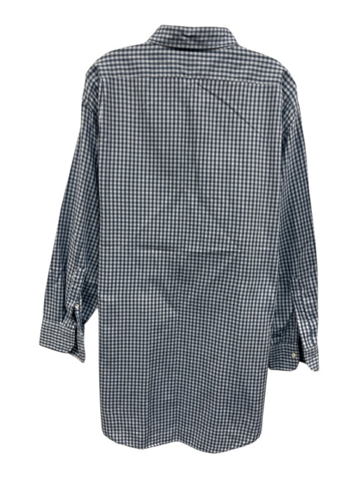 Sid Mashburn Size XL Blue Cotton Plaid Button Up Men's Long Sleeve Shirt Blue / XL