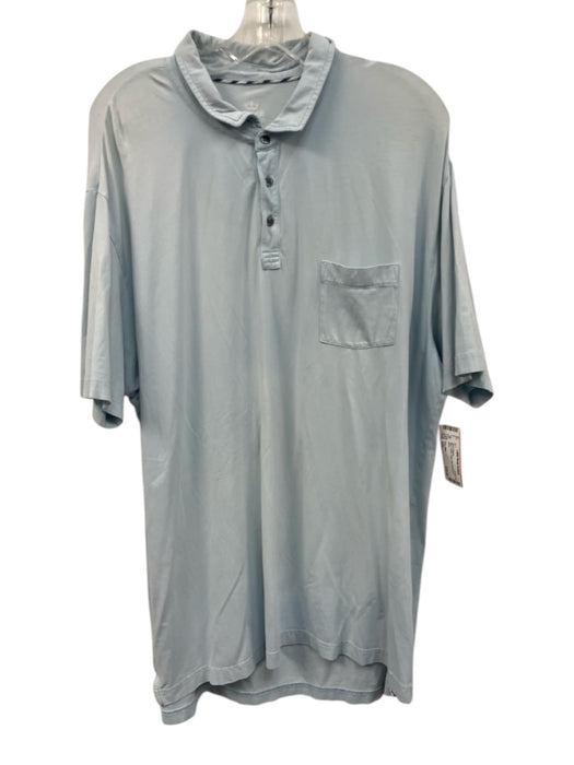 Peter Millar Size XXL Blue Cotton Solid Polo Men's Short Sleeve Blue / XXL