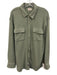 Faherty Size XL Green Cotton Blend Solid Button Up Men's Long Sleeve Shirt Green / XL
