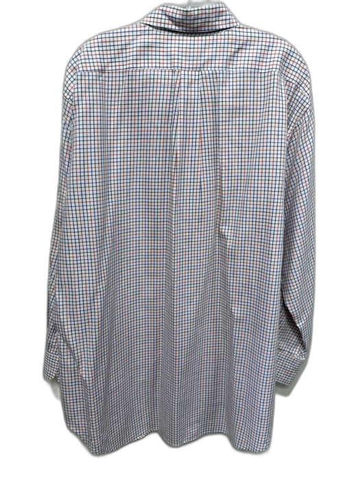 Sid Mashburn Size XL White & Multi Cotton Grid Button Up Men's Long Sleeve Shirt White & Multi / XL