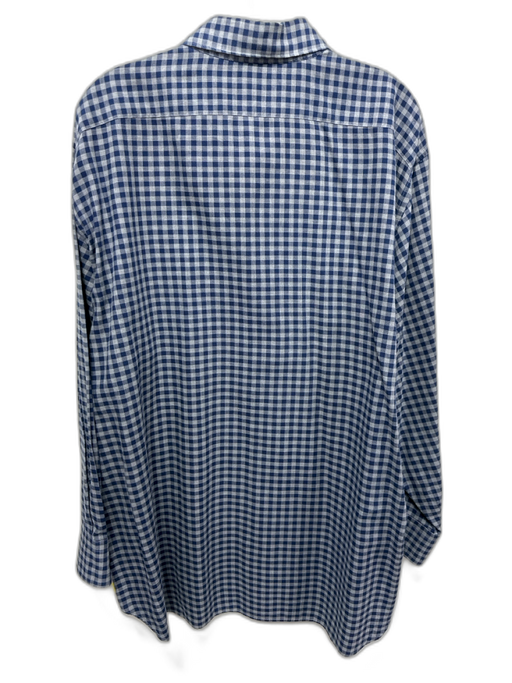 Miller Brothers Size XXL Blue & Gray Cotton Plaid Button Up Long Sleeve Shirt Blue & Gray / XXL