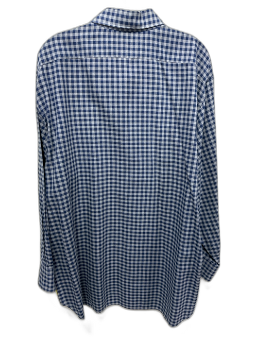 Miller Brothers Size XXL Blue & Gray Cotton Plaid Button Up Long Sleeve Shirt Blue & Gray / XXL