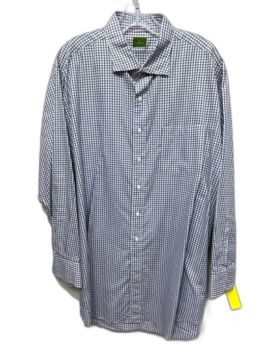Sid Mashburn Size XL White & Purple Cotton Grid Button Up Long Sleeve Shirt White & Purple / XL
