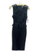 Karen Millen Size 2 Black Wool Blend Cut Out Sleeveless Sheath Peplum Dress Black / 2