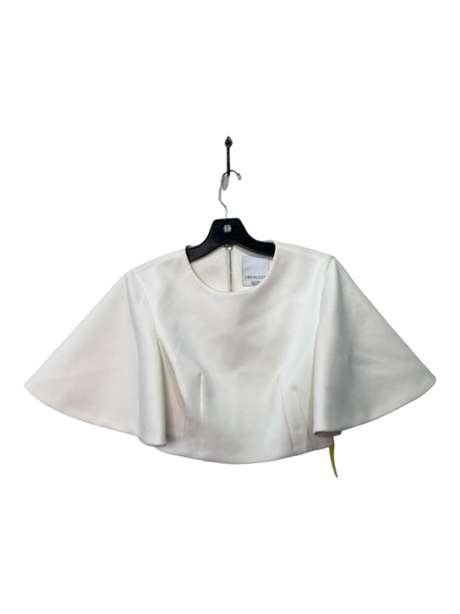 C/Meo Collective Size S White Polyester Blend Back Zip Crop Heavyweight Top White / S